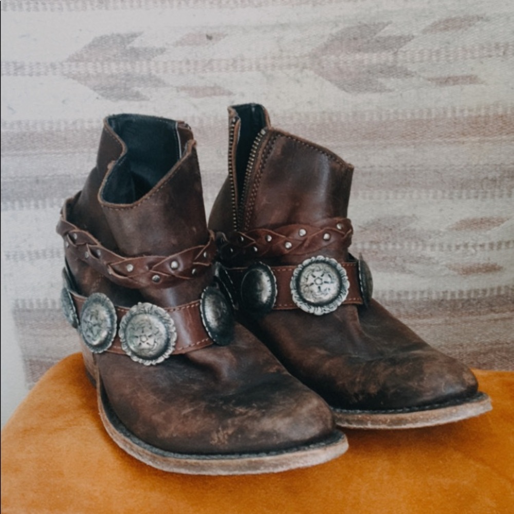 Leather booties